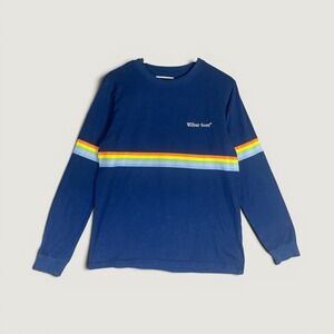Wilbur Soot OS-1.2 Shirt Mens M Navy Rainbow Stripe Long Sleeve Artist Merch Top